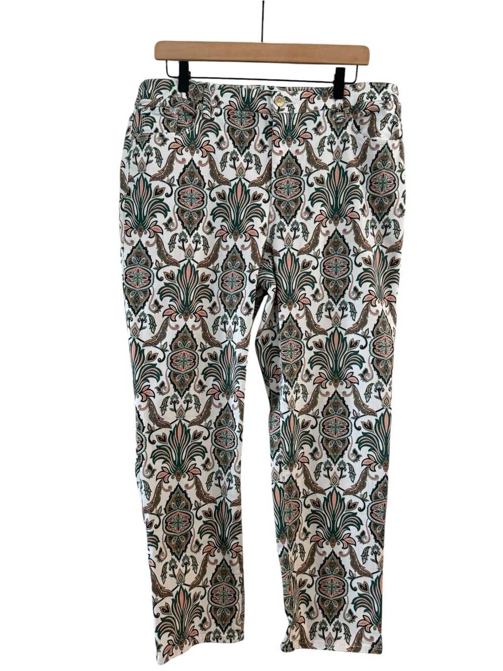 Chico’s So Slimming Girlfriend Slim Leg Ankle Paisley Print Pants Size 14 (2.5)